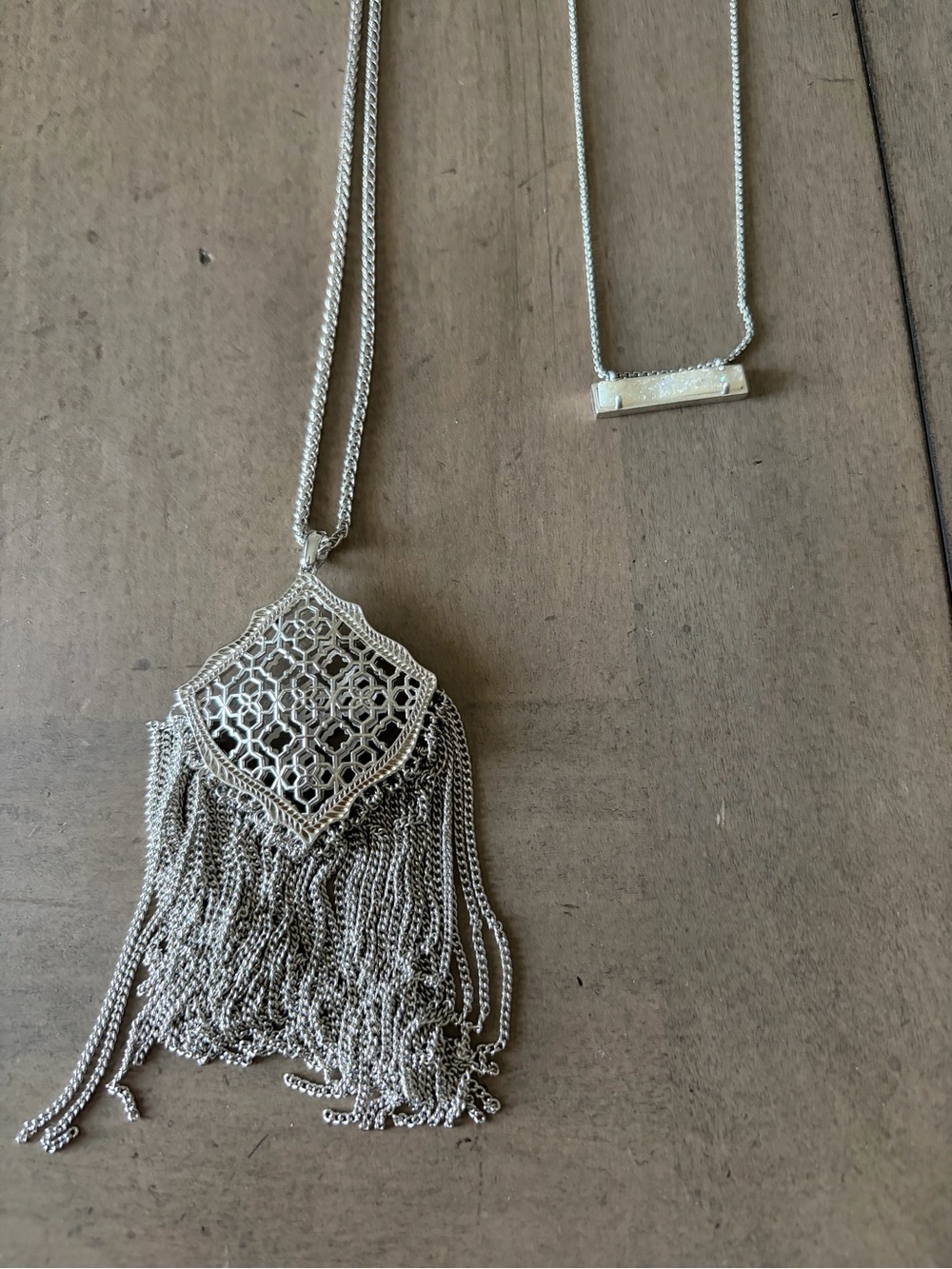 Kendra Scott Women’s Silver Necklaces (set of 2) adjustable size - Picture 2 of 3